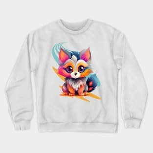 Colorful Cute Cat, Kids Design Crewneck Sweatshirt